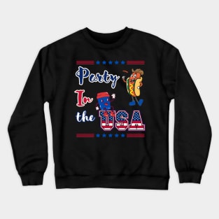 Party In The USA Hot Dog and coffee Crewneck Sweatshirt